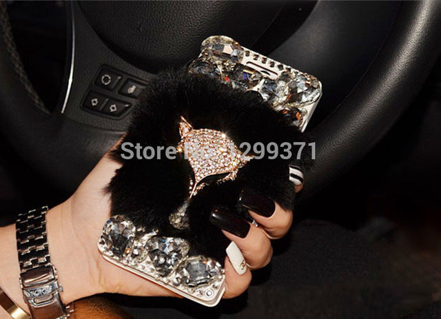 Rabbit Fur Leather Case For Iphone Models - Image 1