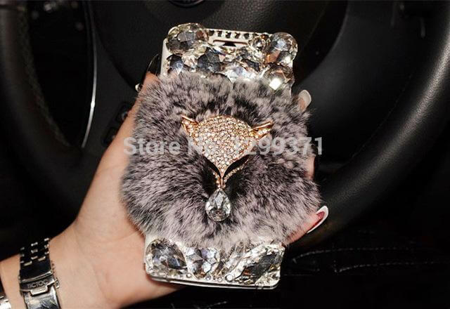 Rabbit Fur Leather Case For Iphone Models