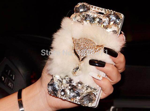 Rabbit Fur Leather Case For Iphone Models - Image 2