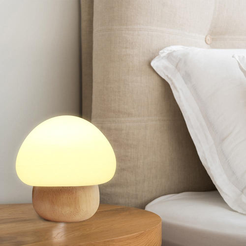 Wooden Mushroom Led Night Lamp - Image 0