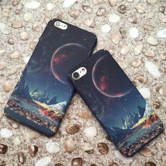 Luminous Stars Moon Slim Hard Phone Cases For Iphone Models - Image 1