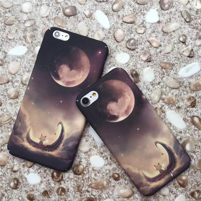 Luminous Stars Moon Slim Hard Phone Cases For Iphone Models - MaviGadget