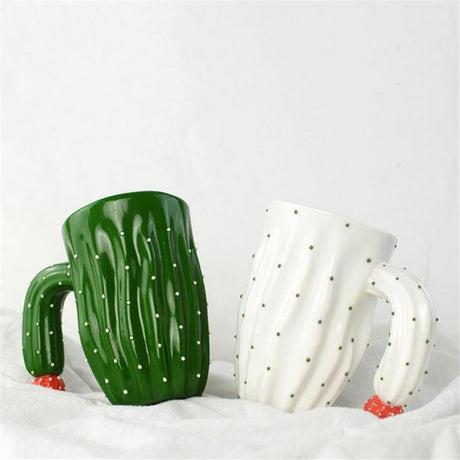3D Cactus Style Ceramic Coffee Mugs - Image 0