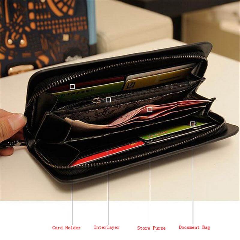 Metal Skull Leather Wallet Purse - Image 2
