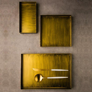 Luxury Gold Color Metal Serving Trays - Image 0