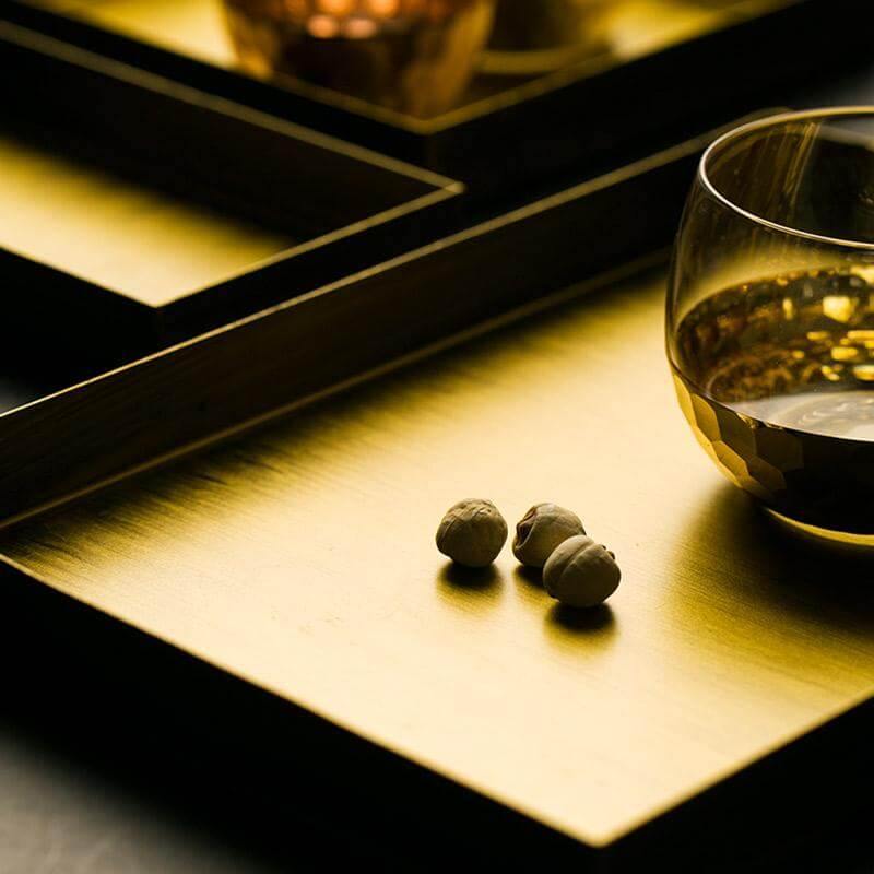 Luxury Gold Color Metal Serving Trays - Image 2