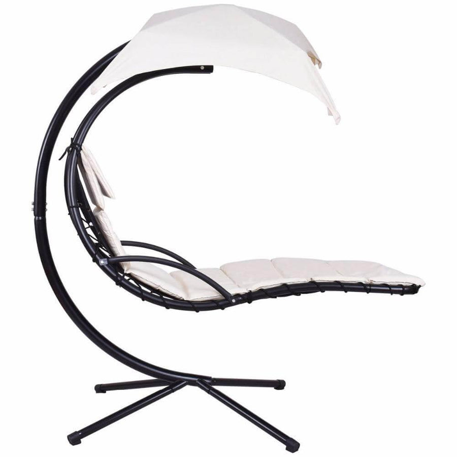 Hanging Chaise Lounger Chair Arc Stand Swing Hammock - Image 4