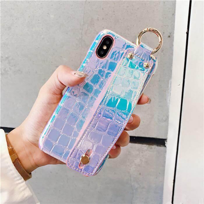 Stylish Colorful Wrist Grip Case for Iphone Models - Image 0
