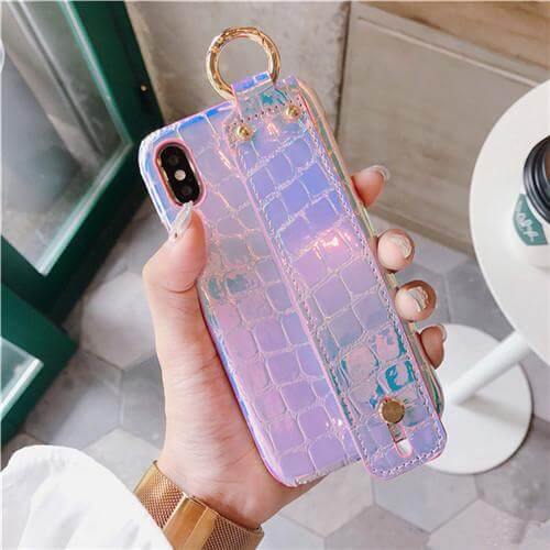 Stylish Colorful Wrist Grip Case for Iphone Models - Image 2