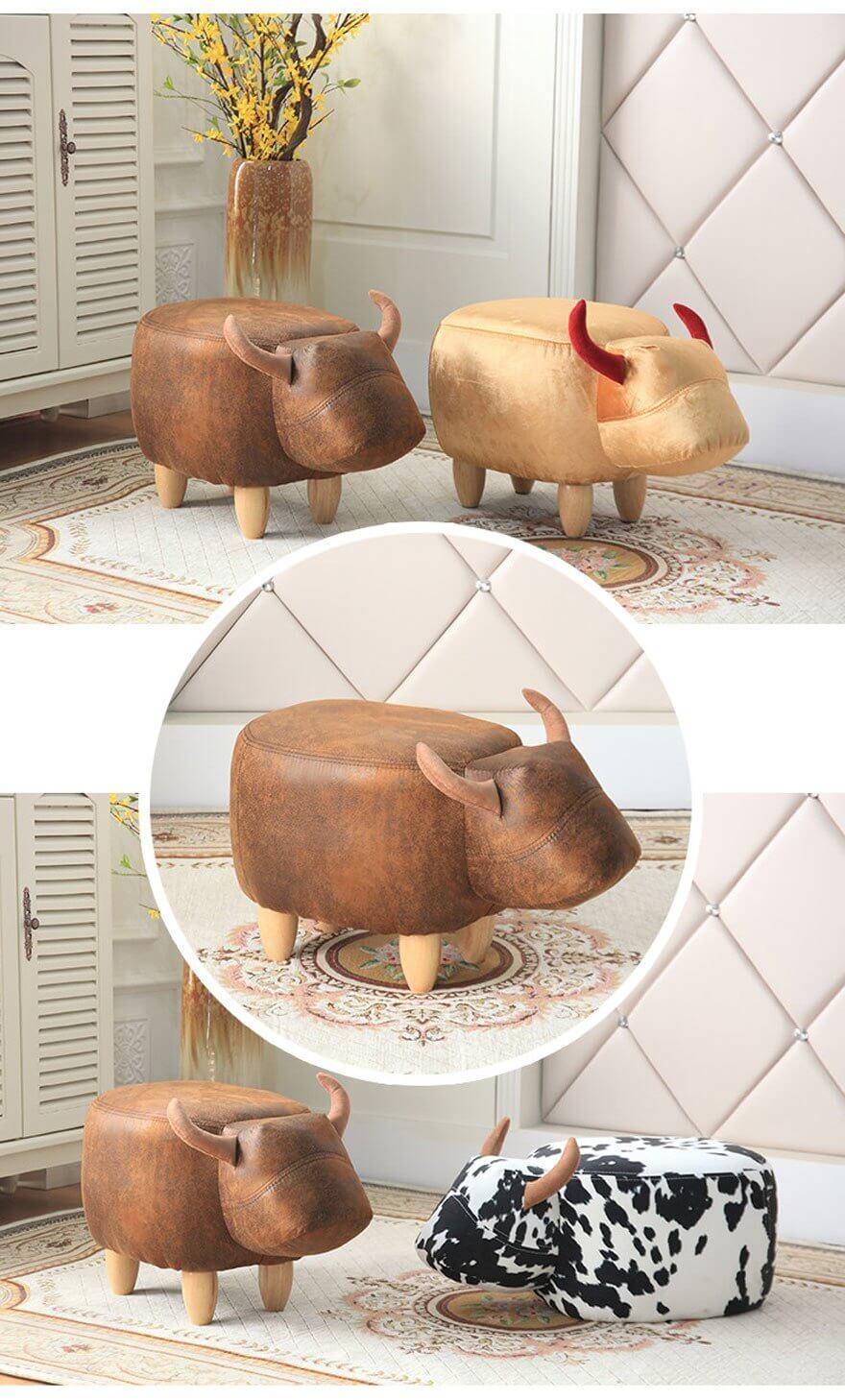 Cow Shape Ottoman Home decor with Storage - MaviGadget