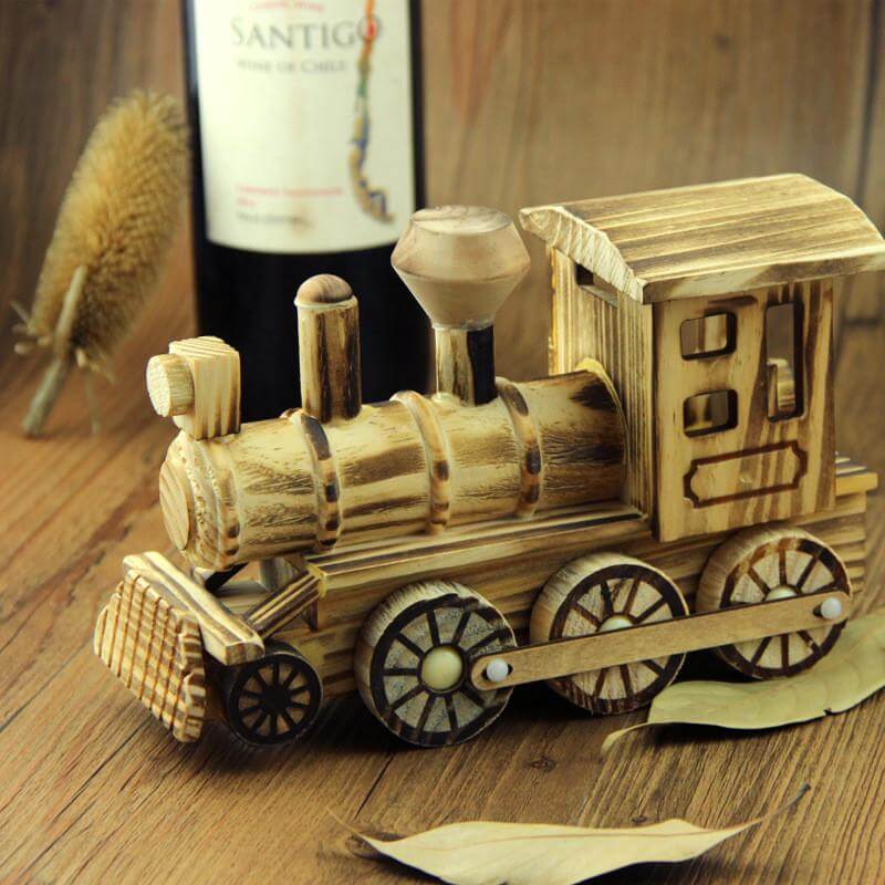 Handmade Handicrafts Wooden Locomotive - Image 4