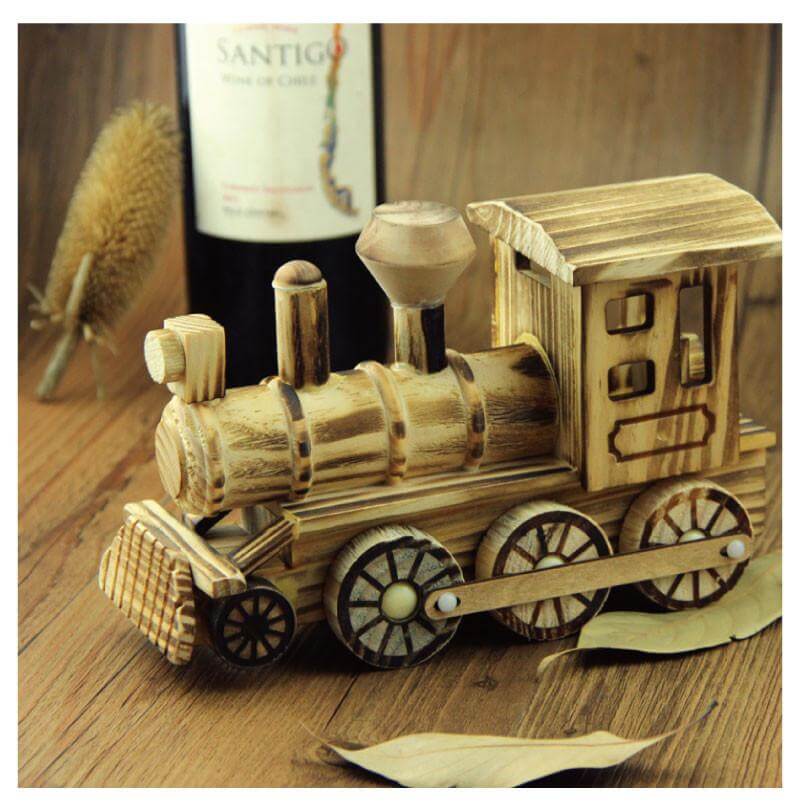 Handmade Handicrafts Wooden Locomotive - Image 3