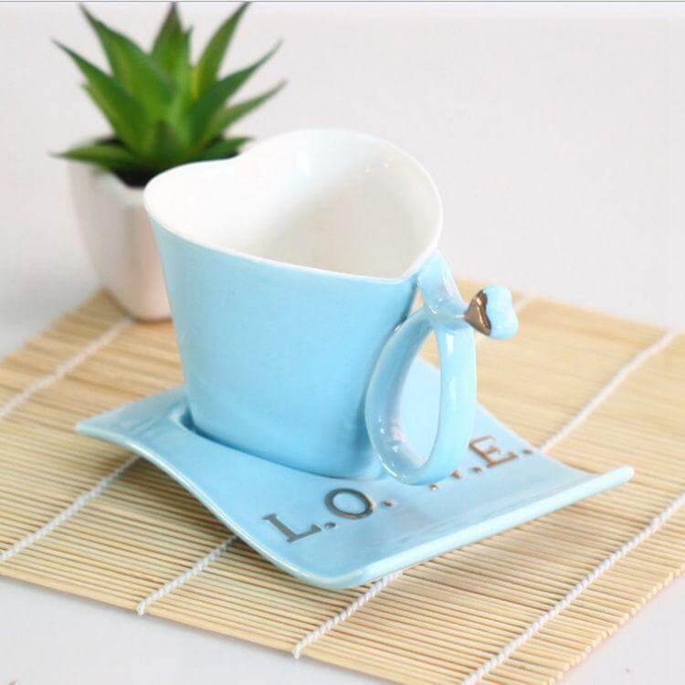 Heart Shaped Cute Ceramic Coffee Mug - Image 2