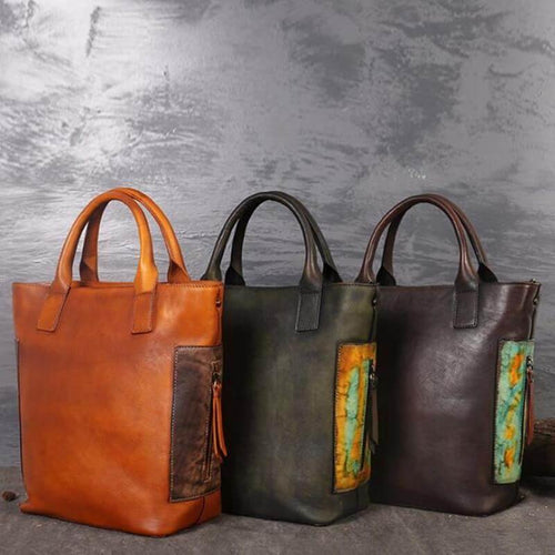 Vintage Pure Leather Luxury Women One Shoulder Purse - Image 0