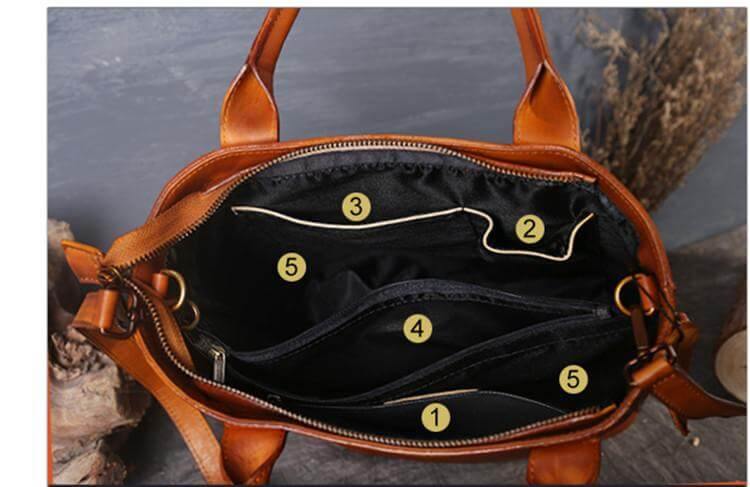 Vintage Pure Leather Luxury Women One Shoulder Purse - Image 6
