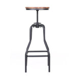 Natural Pinewood Height Adjustable Swivel Bar Stool