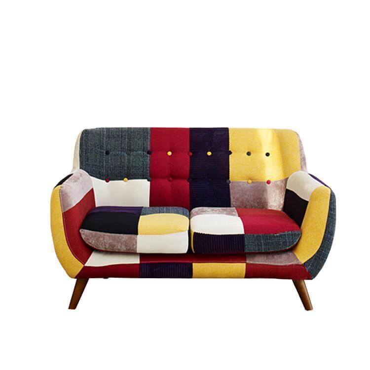 Contemporary Colorful Cute Modern Double Sofa Couch - Image 0