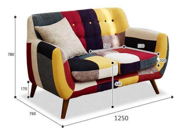 Contemporary Colorful Cute Modern Double Sofa Couch - Image 7