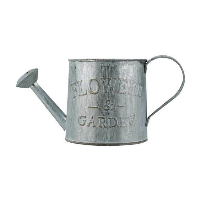 Vintage Mini Kettle Flowers Iron Bucket Vase - Image 1