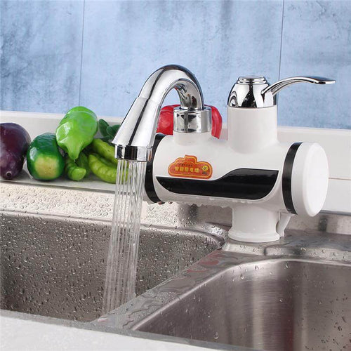 Mounted Plastics Deck White LED Digital Tankless Electric Instant Faucet - Image 0