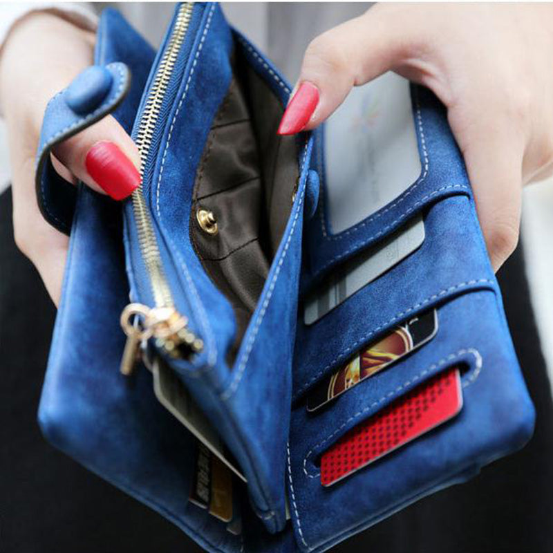 Retro Matte Leather Women Purses - Image 1
