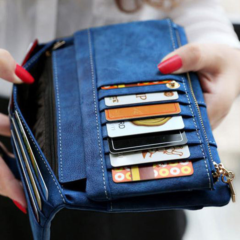 Retro Matte Leather Women Purses - Image 2