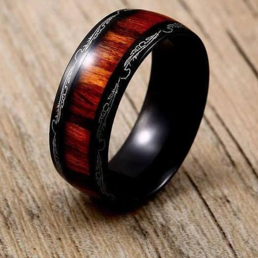 Titanium Stainless High Polished Red Woodiness Rings - Image 7