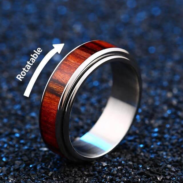 Titanium Stainless High Polished Red Woodiness Rings - Image 6