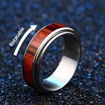 Titanium Stainless High Polished Red Woodiness Rings - MaviGadget