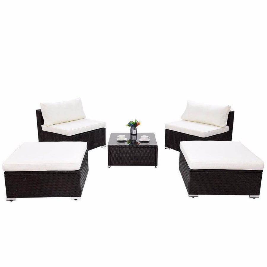 Modern 5 PC Patio Sectional Lounge Furniture - Image 1