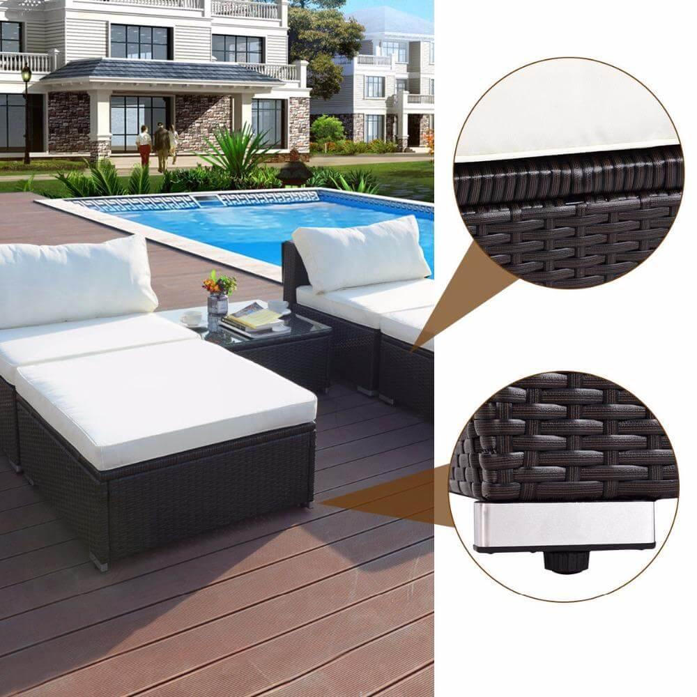 Modern 5 PC Patio Sectional Lounge Furniture - MaviGadget