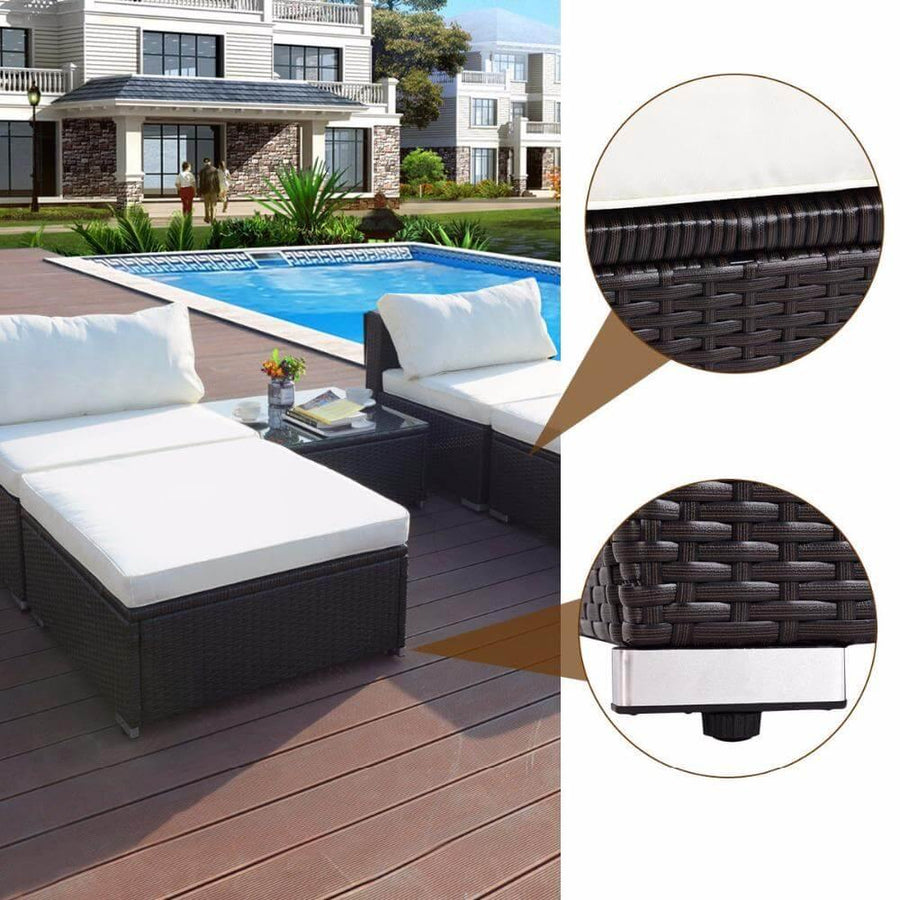 Modern 5 PC Patio Sectional Lounge Furniture - Image 7