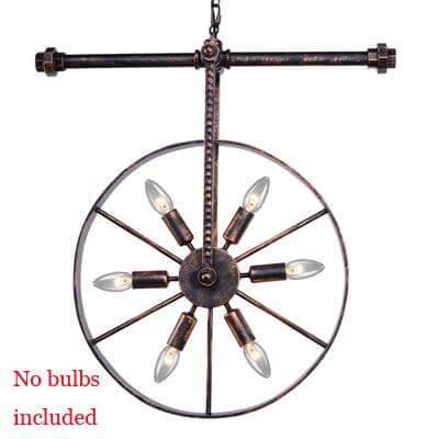 Luxury Wheel Loft Style Vintage Hanging Light Lamps - Image 1