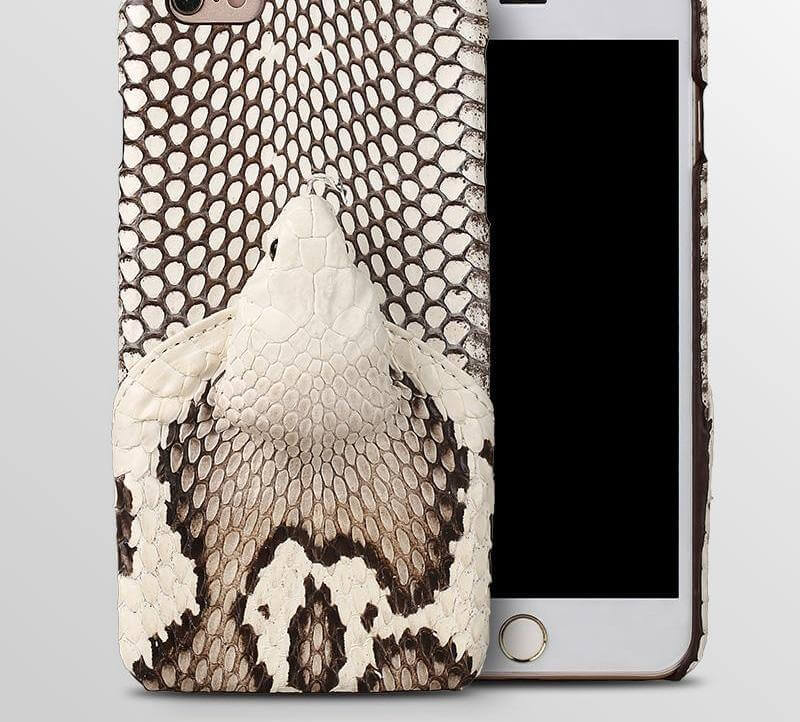 Custom Real Snake Skin Iphone Cases with Snake Head design - MaviGadget