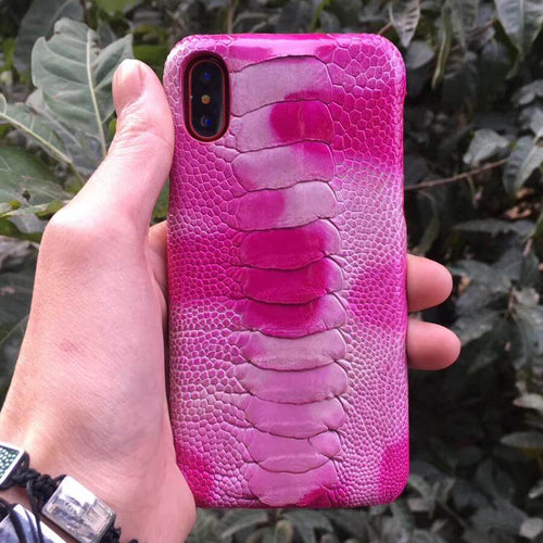 Luxury Real Genuine Natural Ostrich Legs Skin Leather Iphone X Case - Image 0
