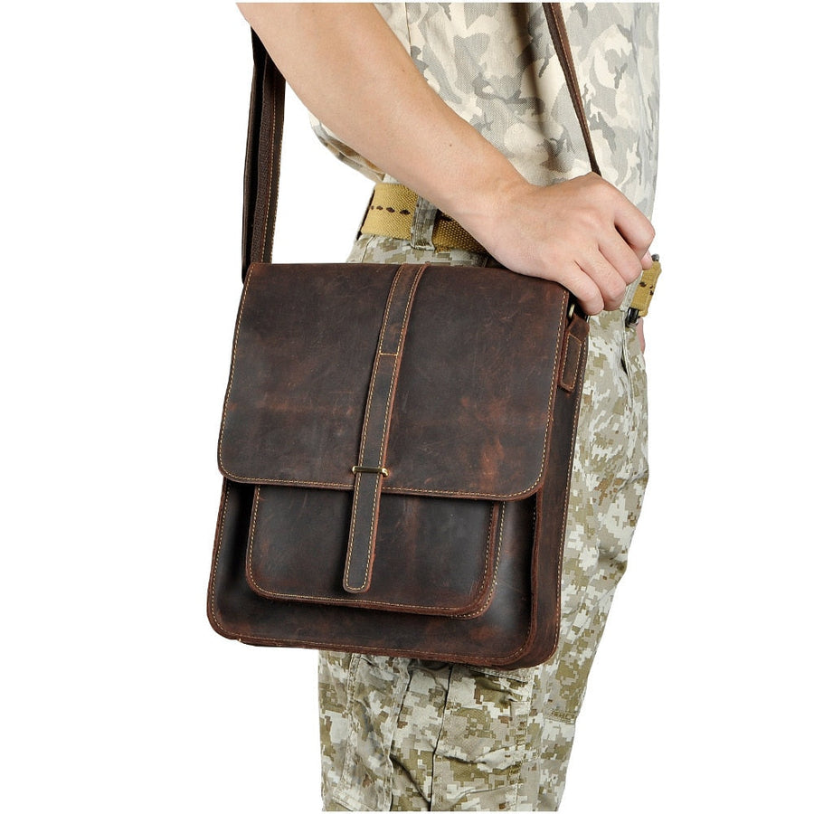 Vintage Stylish Leather Casual Messenger Bag - Image 5