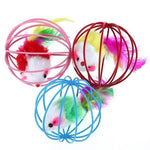 Hollow Ball Feather Cat Toys - MaviGadget