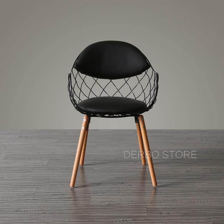 Modern Luxury Design Metal Steel Chair with Wooden legs - Image 6