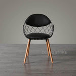 Modern Luxury Design Metal Steel Chair with Wooden legs