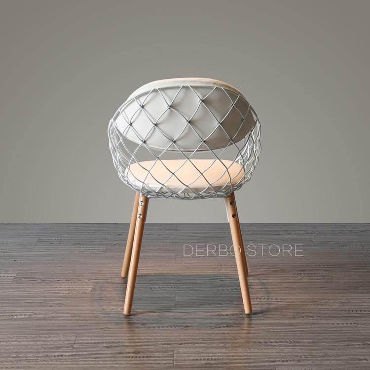 Modern Luxury Design Metal Steel Chair with Wooden legs - Image 10