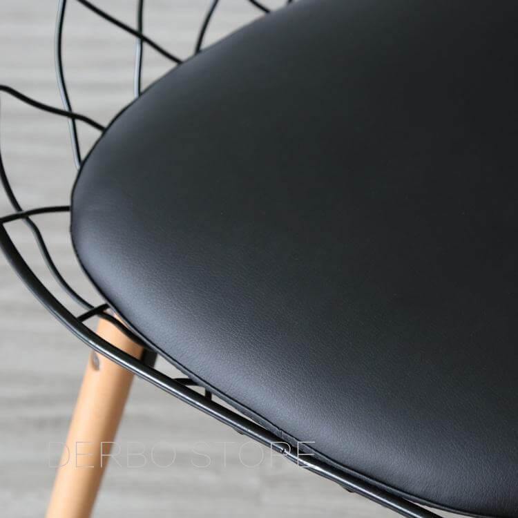 Modern Luxury Design Metal Steel Chair with Wooden legs