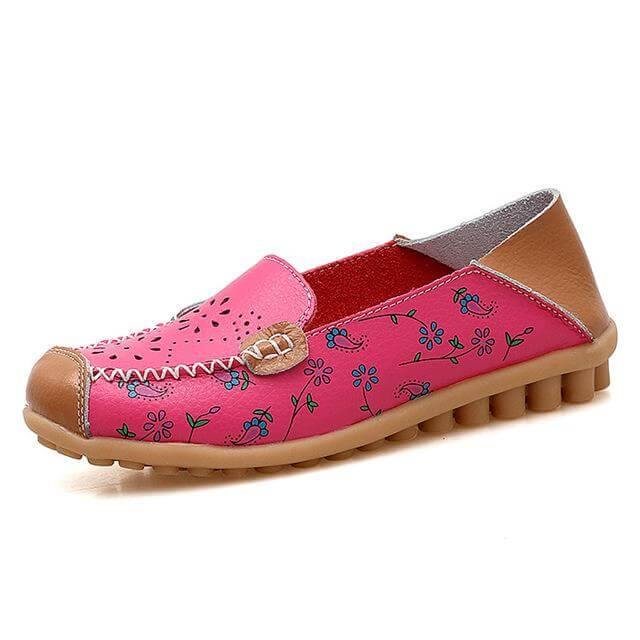 Leather Flat Loafers Ballet Shoes - Image 1