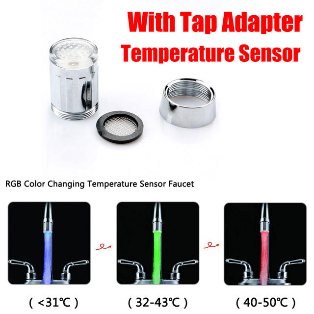 Colorful Temperature Sensor Faucet Tap - Image 2