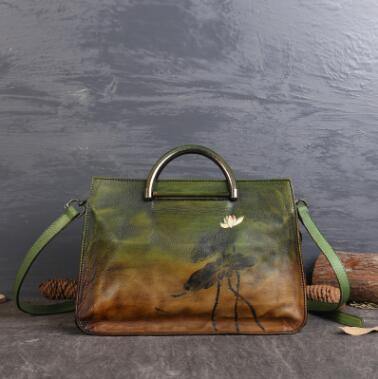 Pure Leather Flower Pattern Cute Women Bags - Image 2