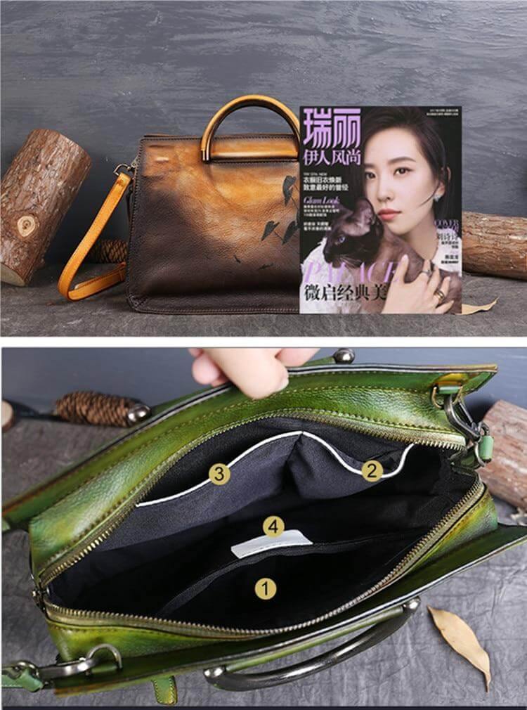 Pure Leather Flower Pattern Cute Women Bags - Image 7
