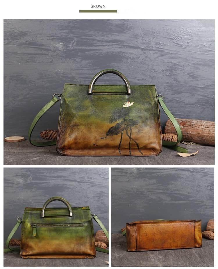 Pure Leather Flower Pattern Cute Women Bags - Image 5