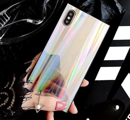 Colorful Rainbow Shining Colorful Square Cases for Iphone Models(6,7,8,x,xs,xr) - Image 0