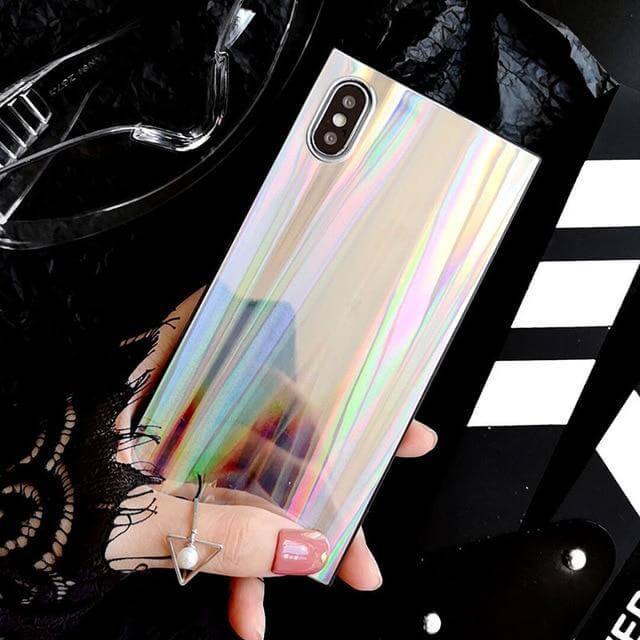 Colorful Rainbow Shining Colorful Square Cases for Iphone Models(6,7,8,x,xs,xr) - Image 1