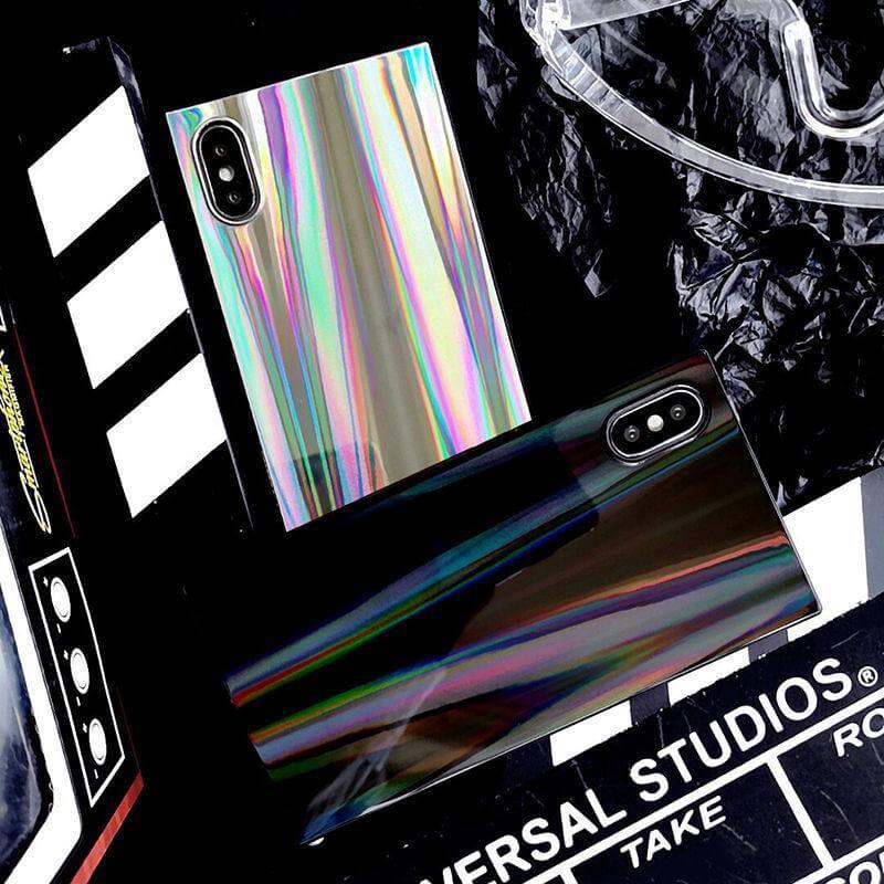 Colorful Rainbow Shining Colorful Square Cases for Iphone Models(6,7,8,x,xs,xr) - Image 3