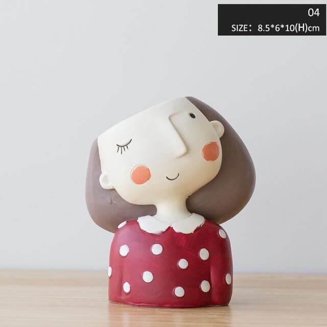 Cute Girl Flowerpot Home Decor Vase - Image 1